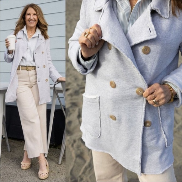 Frank & Eileen Belfast Gray Melange Triple Fleece Sweatshirt Peacoat Sz S - Picture 10 of 15